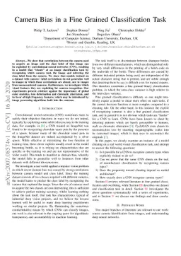 Camera Bias in a Fine Grained Classification Task