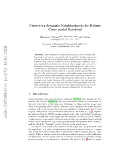 Preserving Semantic Neighborhoods for Robust Cross-modal Retrieval