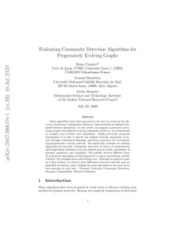 Evaluating Community Detection Algorithms for Progressively Evolving
  Graphs