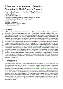 A Framework for Automatic Behavior Generation in Multi-Function Swarms