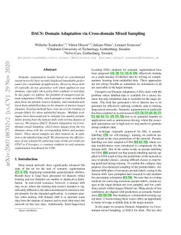 DACS: Domain Adaptation via Cross-domain Mixed Sampling
