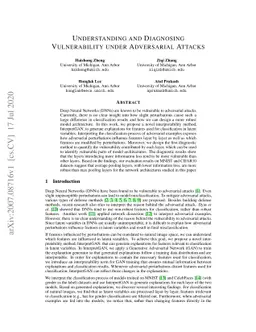 Understanding and Diagnosing Vulnerability under Adversarial Attacks
