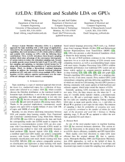 EZLDA: Efficient and Scalable LDA on GPUs