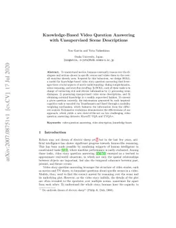 Knowledge-Based Video Question Answering with Unsupervised Scene
  Descriptions