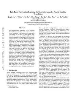Task-Level Curriculum Learning for Non-Autoregressive Neural Machine
  Translation