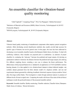 An ensemble classifier for vibration-based quality monitoring