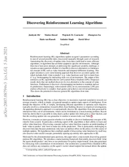 Discovering Reinforcement Learning Algorithms