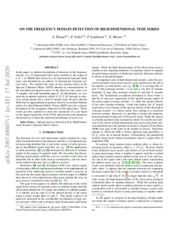 On the frequency domain detection of high dimensional time series