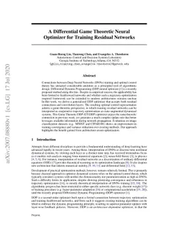 A Differential Game Theoretic Neural Optimizer for Training Residual
  Networks