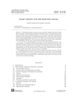 Smart Choices and the Selection Monad