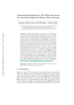 Vision-based Estimation of MDS-UPDRS Gait Scores for Assessing
  Parkinson's Disease Motor Severity
