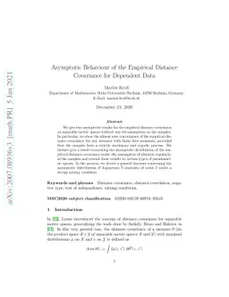 Asymptotic Behaviour of the Empirical Distance Covariance for Dependent
  Data