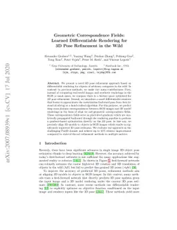 Geometric Correspondence Fields: Learned Differentiable Rendering for 3D
  Pose Refinement in the Wild