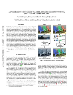 A Case Study on Video Color Transfer: Exploring User Motivations,
  Expectations, and Satisfaction