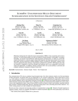 SummPip: Unsupervised Multi-Document Summarization with Sentence Graph
  Compression