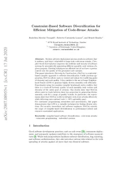 Constraint-Based Software Diversification for Efficient Mitigation of
  Code-Reuse Attacks