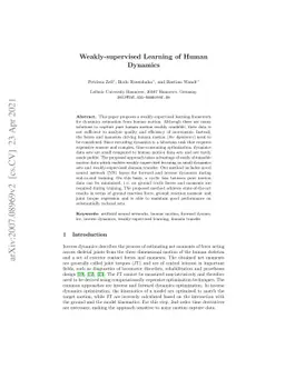 Weakly-supervised Learning of Human Dynamics