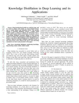 Knowledge Distillation in Deep Learning and its Applications