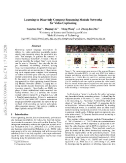 Learning to Discretely Compose Reasoning Module Networks for Video
  Captioning