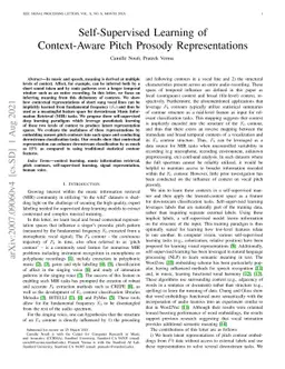 Self-Supervised Learning of Context-Aware Pitch Prosody Representations