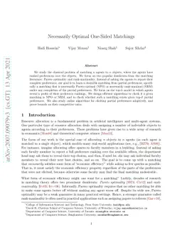 Necessarily Optimal One-Sided Matchings