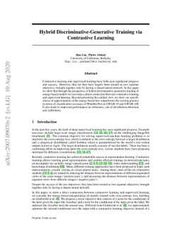 Hybrid Discriminative-Generative Training via Contrastive Learning