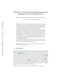 TopoAL: An Adversarial Learning Approach for Topology-Aware Road
  Segmentation