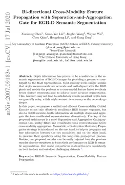 Bi-directional Cross-Modality Feature Propagation with
  Separation-and-Aggregation Gate for RGB-D Semantic Segmentation