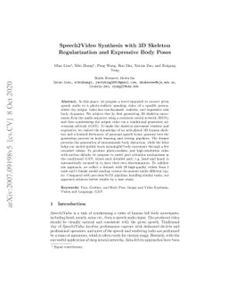 Speech2Video Synthesis with 3D Skeleton Regularization and Expressive
  Body Poses