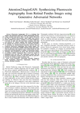 Attention2AngioGAN: Synthesizing Fluorescein Angiography from Retinal
  Fundus Images using Generative Adversarial Networks
