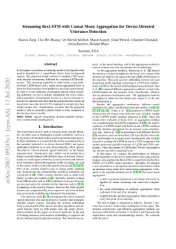 Streaming ResLSTM with Causal Mean Aggregation for Device-Directed
  Utterance Detection