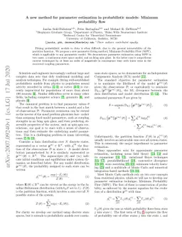 A new method for parameter estimation in probabilistic models: Minimum
  probability flow