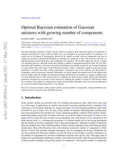 Optimal Bayesian estimation of Gaussian mixtures with growing number of
  components