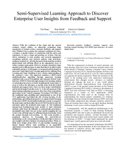 Semi-Supervised Learning Approach to Discover Enterprise User Insights
  from Feedback and Support