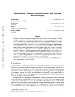 Drinking from a Firehose: Continual Learning with Web-scale Natural
  Language