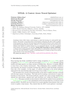 MTL2L: A Context Aware Neural Optimiser