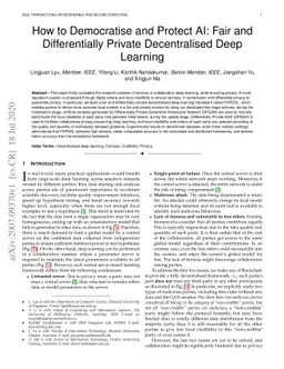 How to Democratise and Protect AI: Fair and Differentially Private
  Decentralised Deep Learning