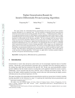 Tighter Generalization Bounds for Iterative Differentially Private
  Learning Algorithms