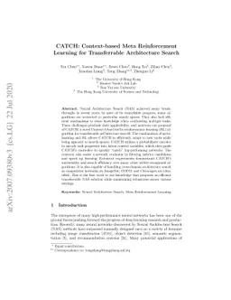 CATCH: Context-based Meta Reinforcement Learning for Transferrable
  Architecture Search