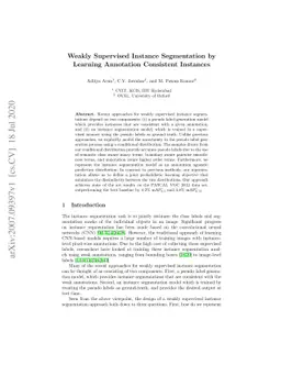 Weakly Supervised Instance Segmentation by Learning Annotation
  Consistent Instances