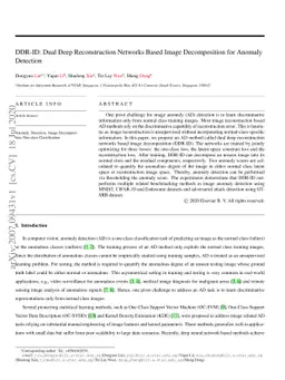 DDR-ID: Dual Deep Reconstruction Networks Based Image Decomposition for
  Anomaly Detection