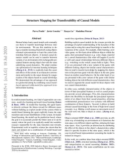 Structure Mapping for Transferability of Causal Models
