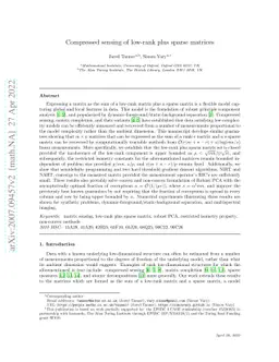 Compressed sensing of low-rank plus sparse matrices