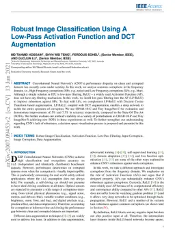 Robust Image Classification Using A Low-Pass Activation Function and DCT
  Augmentation