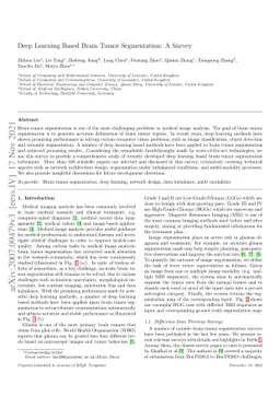 Deep Learning Based Brain Tumor Segmentation: A Survey