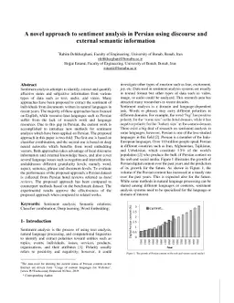 A novel approach to sentiment analysis in Persian using discourse and
  external semantic information