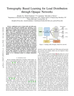 Tomography Based Learning for Load Distribution through Opaque Networks