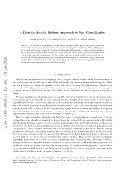 A Distributionally Robust Approach to Fair Classification