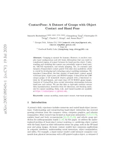 ContactPose: A Dataset of Grasps with Object Contact and Hand Pose
