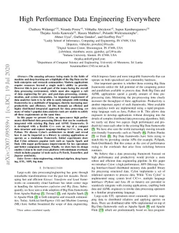 High Performance Data Engineering Everywhere